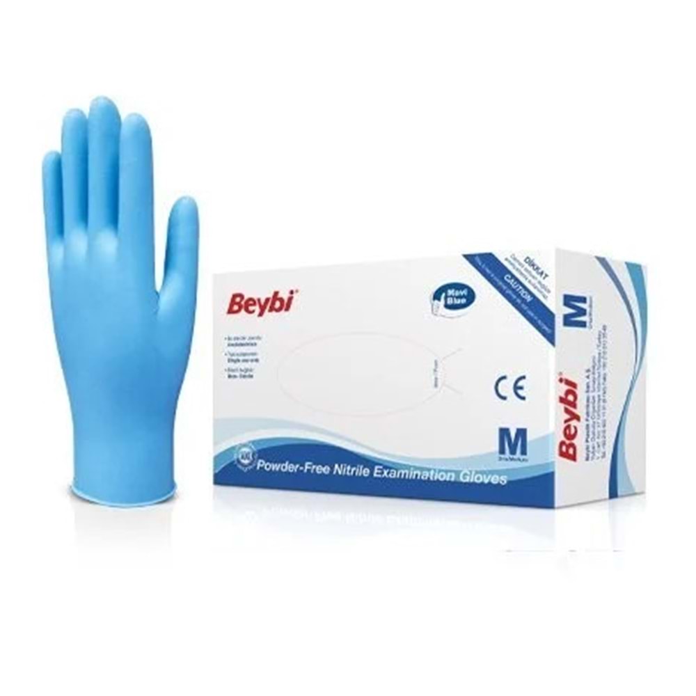 BEYBİ PUDRASIZ NİTRİL ELDİVEN MAVİ MEDİUM
