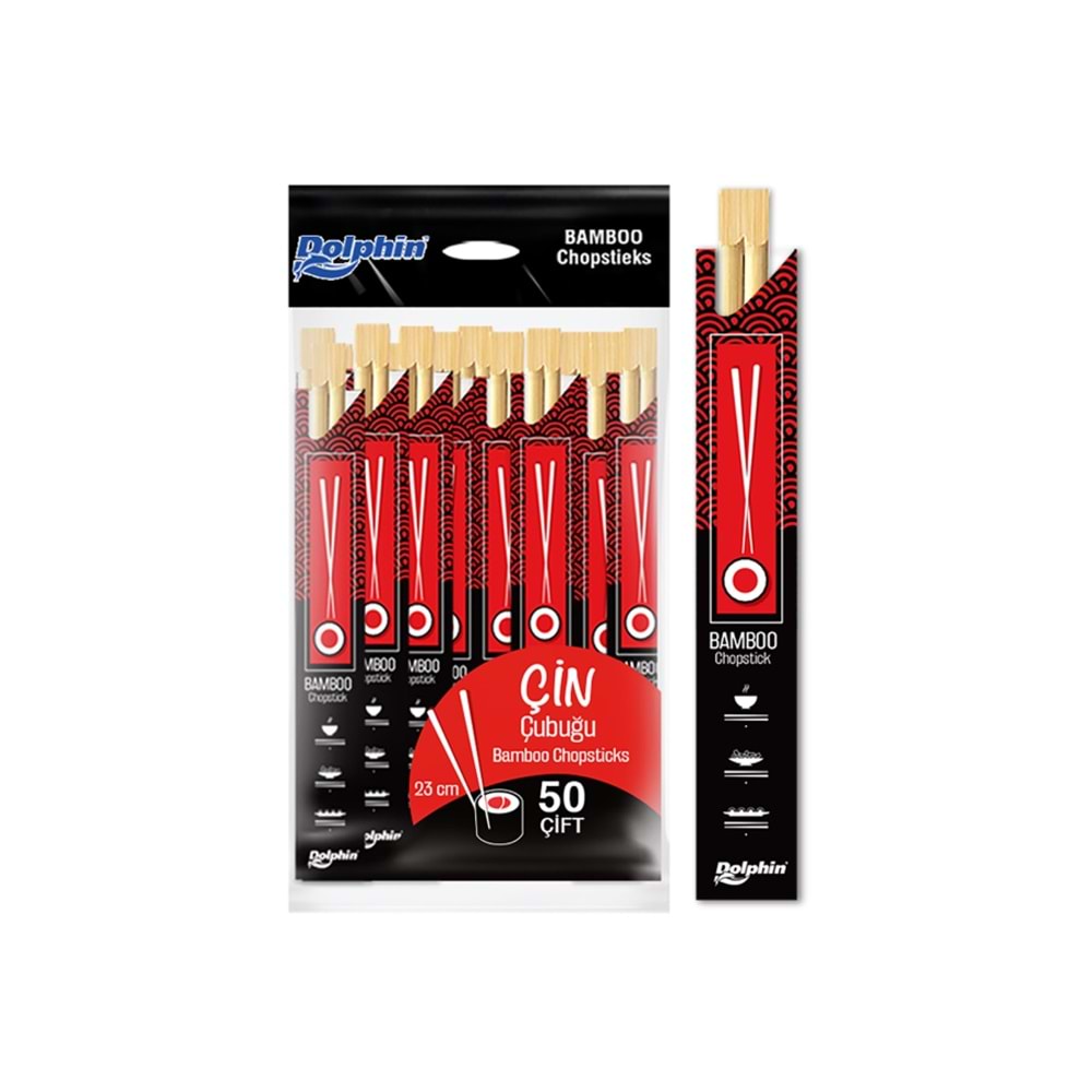 DOLPHİN ÇİN YEMEK ÇUBUĞU -CHOPSTİCKS 23CM 50 ÇİFT