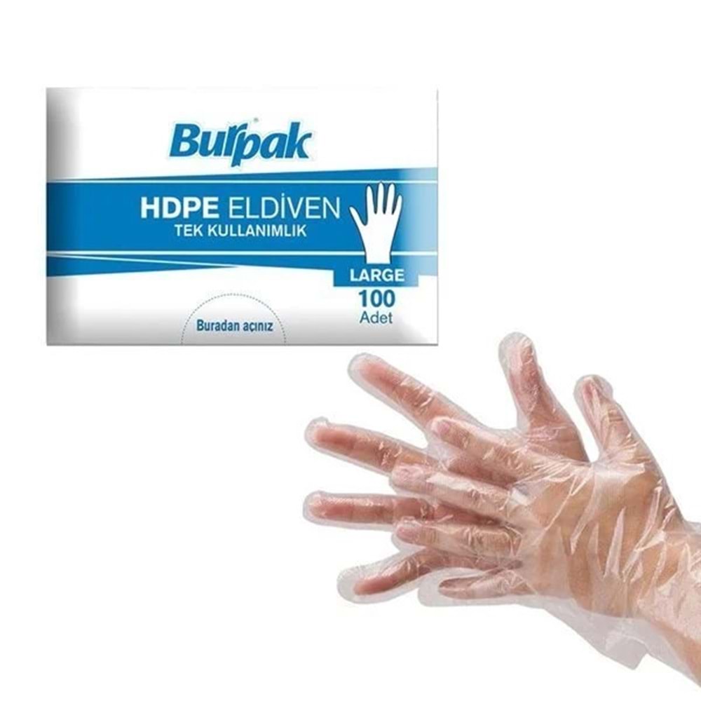 BURPAK HDPE TEK KULLANIMLIK ŞEFFAF ELDİVEN 100 LÜ
