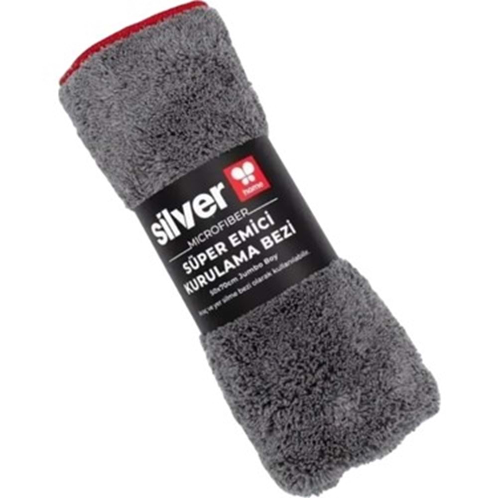 TEMİZLİK BEZİ SILVER HOME KURULAMA 390GR 50*70CM GRİ SİY