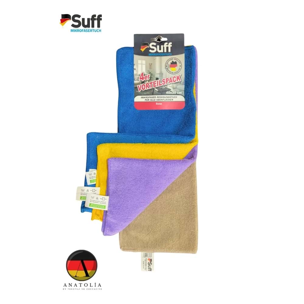 SUFF MİKROFİBER TEMİZLİK BEZİ 4LÜ