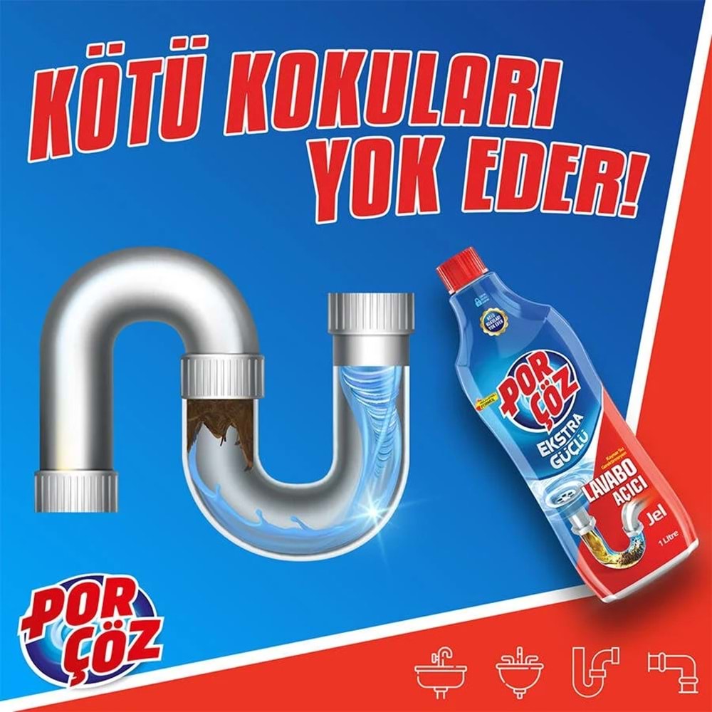 PORÇÖZ JEL LAVABO AÇICI 1LT