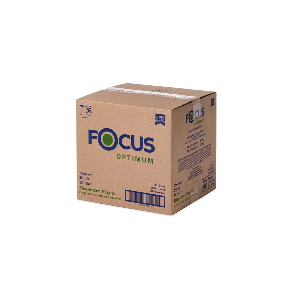 FOCUS OPT.DİSPANSER PEÇETE 250Lİ 18PK