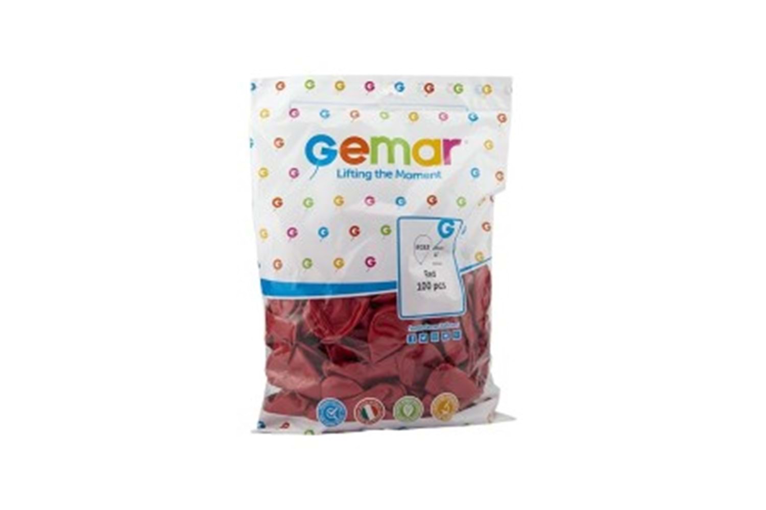 GEMAR GM110 METALİK BALON 100LÜ KIRMIZI