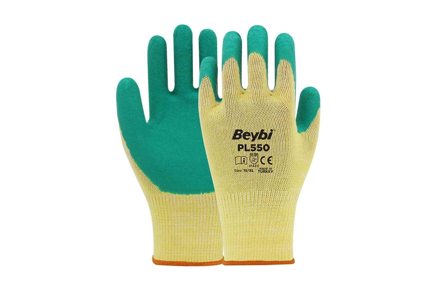 BEYBİ ÖRME CRINKLE NİTRİL ELDİVEN YEŞİL SARI NO:10