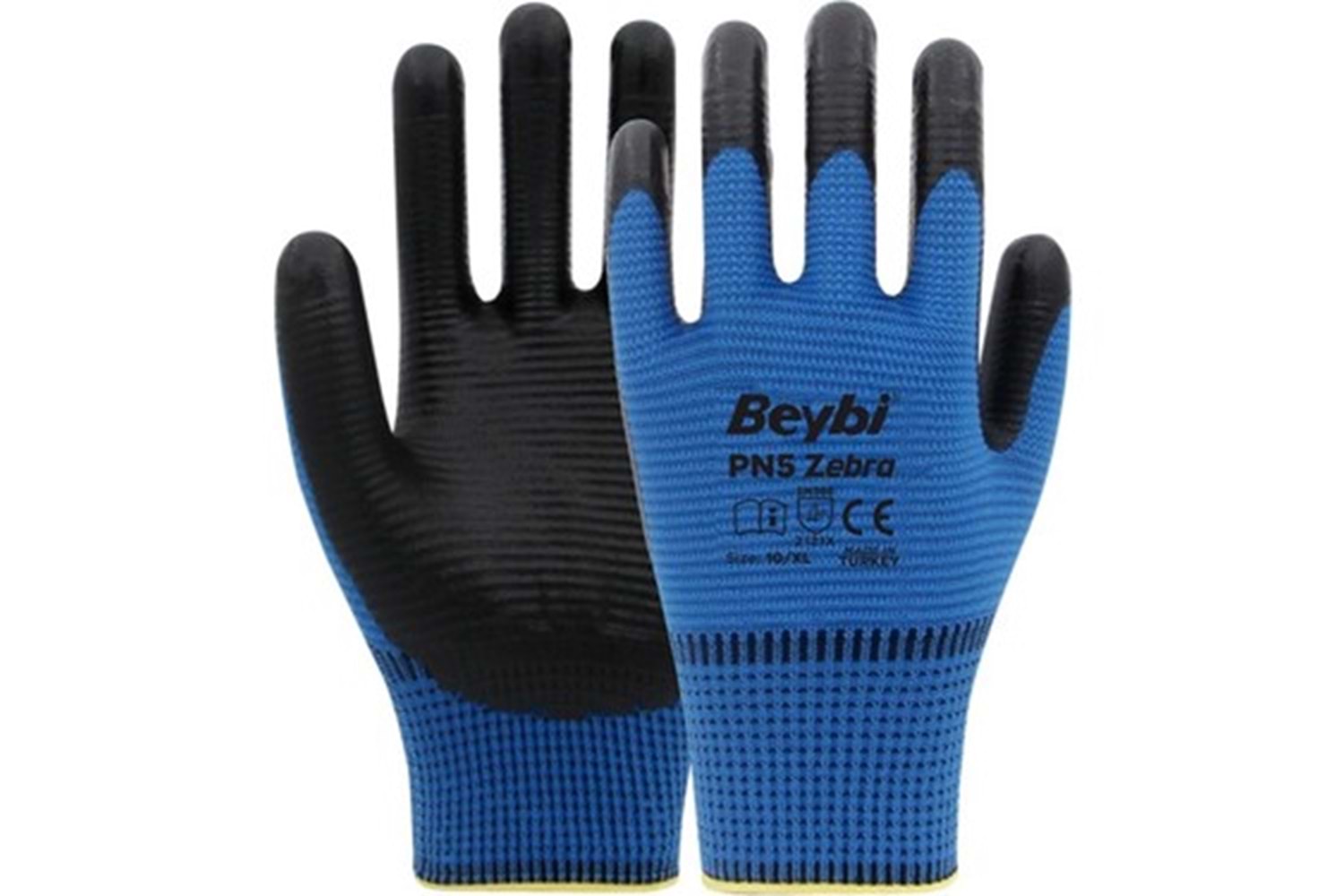 BEYBİ ELDİVEN NİTRİL TIRTIKLI ZEBRA MAVİ SİYAH