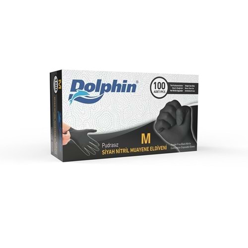 DOLPHİN PUDRASIZ NİTRİL ELDİVEN SİYAH M