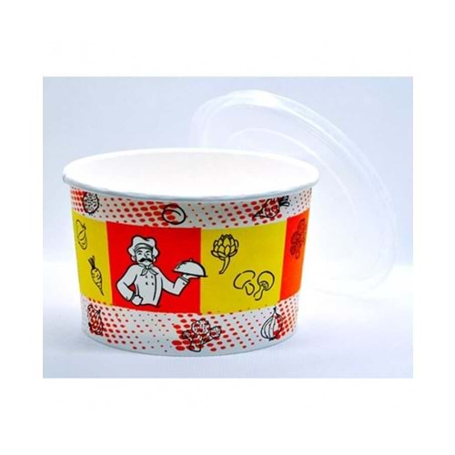 AKKA KARTON ÇORBA KASE 16OZ KAPAKLI 25 Lİ