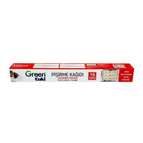 GREEN PİŞİRME KAĞIDI KESİLMİŞ 16 YAPRAK
