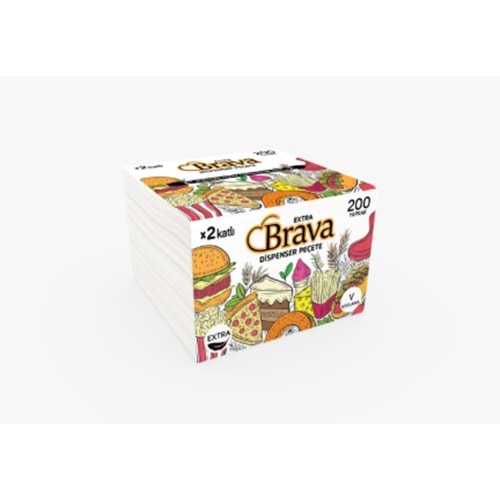BRAVA YENİ NESİL DİSPENSER PEÇETE 200LÜ 18 PAKET