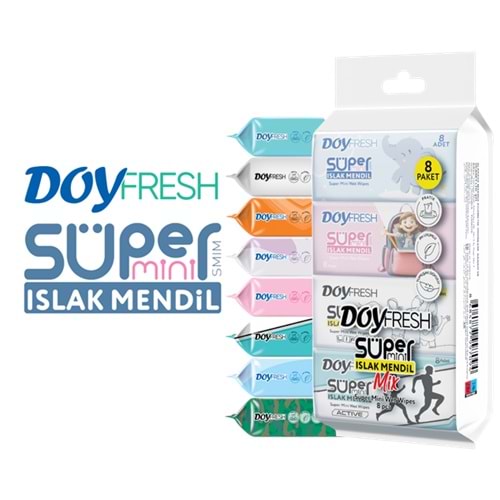 DOY FRESH ISLAK MENDİL MİNİ CEP TİPİ 8Lİ