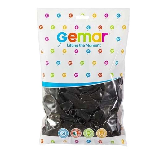 GEMAR GM110 METALİK BALON 100LÜ SİYAH