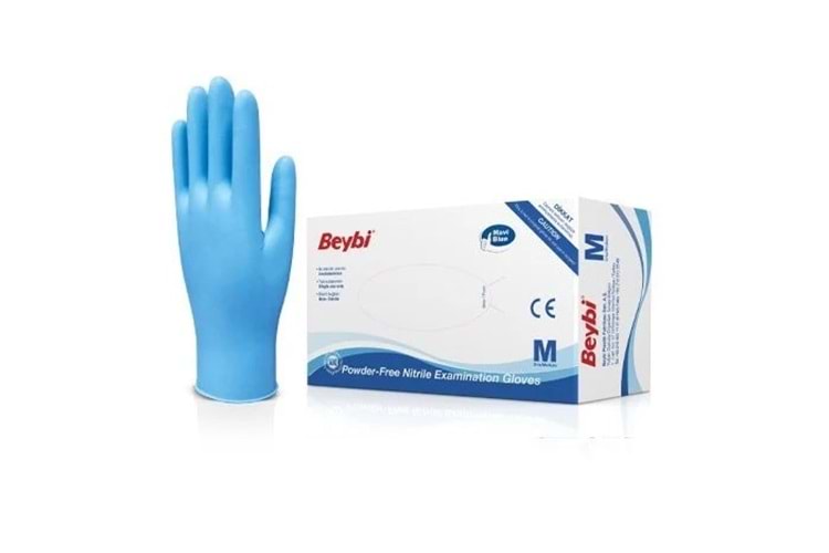 BEYBİ PUDRASIZ NİTRİL ELDİVEN MAVİ MEDİUM