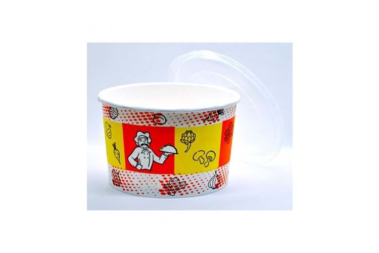 AKKA KARTON ÇORBA KASE 16OZ KAPAKLI 25 Lİ