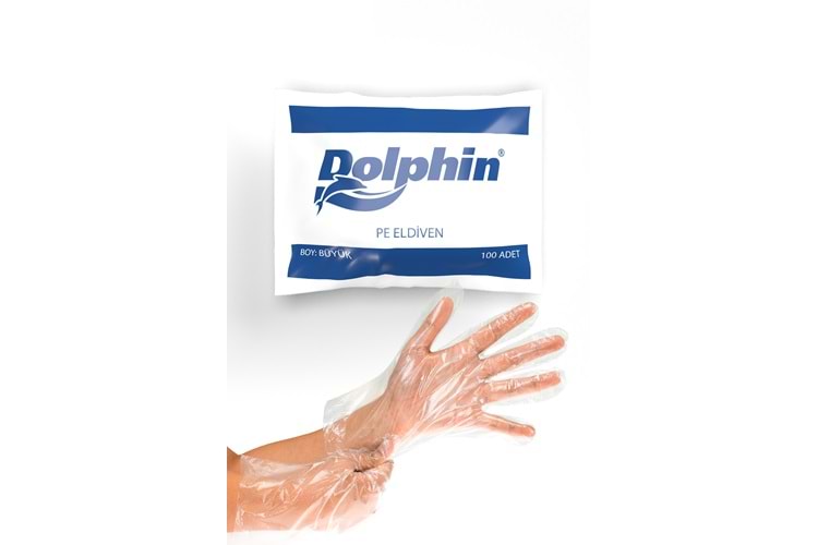 DOLPHİN PE TEK KULLANIMLIK ŞEFFAF ELDİVEN 100 LÜ PAKET