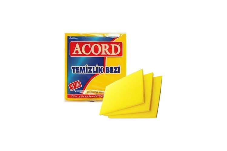ACORD 3LÜ SARI TEMİZLİK BEZİ