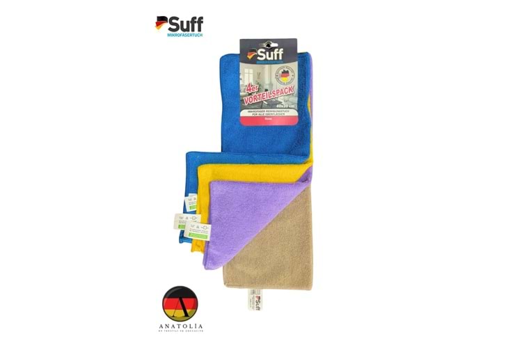 SUFF MİKROFİBER TEMİZLİK BEZİ 4LÜ