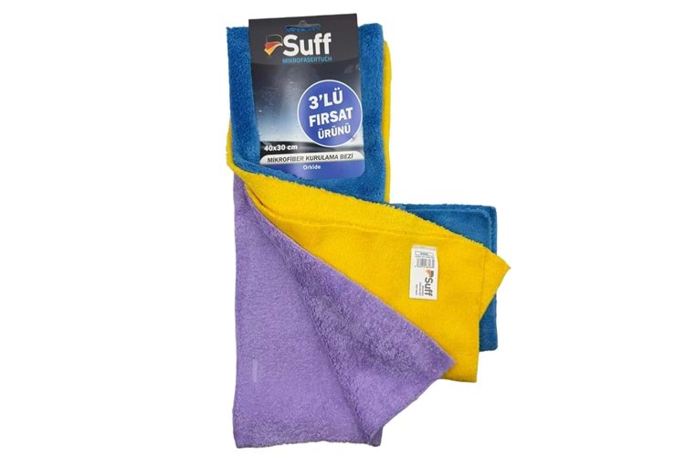 SUFF MİKROFİBER KURULAMA BEZİ 3LÜ