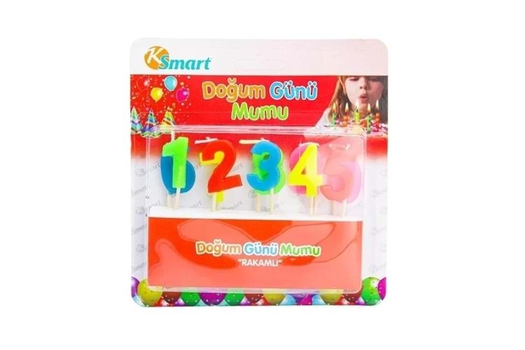 DOĞUM GÜNÜ RAKAMLI DESENLİ MUM