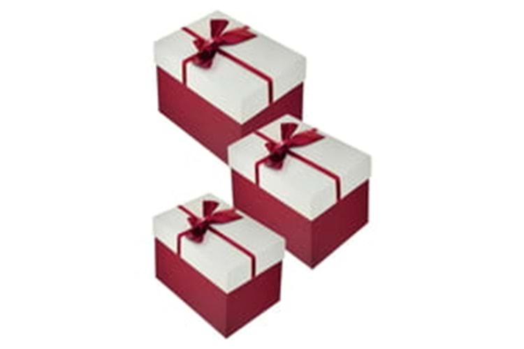 HEDİYE KUTUSU DİKDÖRTGEN ÇİFT RENKLİ 3 LÜ