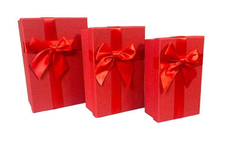 HEDİYE KUTUSU DÖRTGEN KARMA RENK 3LÜ