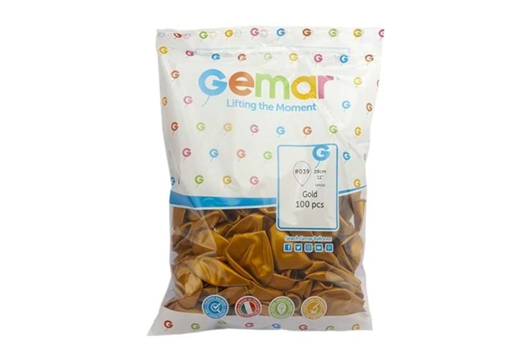 GEMAR GM 110 METALİK BALON ALTIN 100LÜ