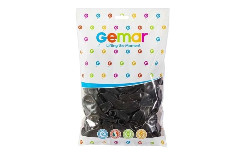 GEMAR GM110 METALİK BALON 100LÜ SİYAH