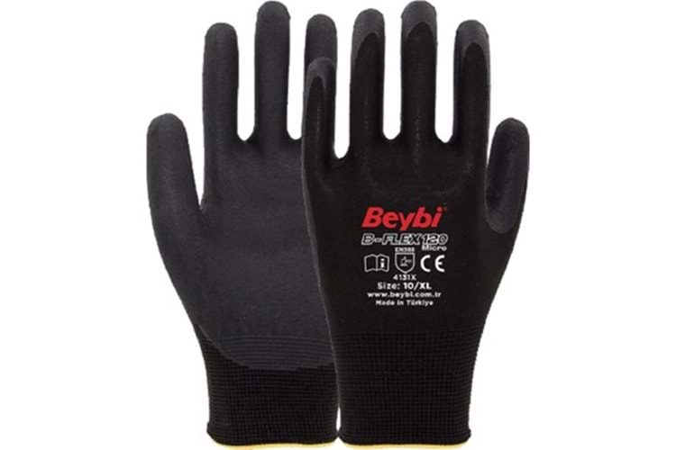 BEYBİ ELDİVEN NİTRİL LEGENT GRİ SİYAH