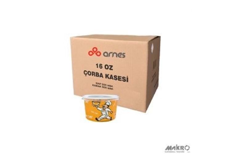 ARNES 16 OZ ÇORBA KASE + KAPAK 500AD