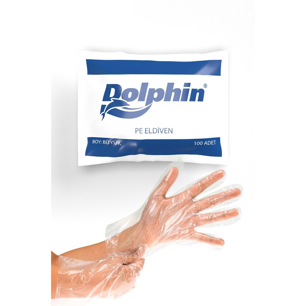 DOLPHİN PE TEK KULLANIMLIK ŞEFFAF ELDİVEN 100 LÜ PAKET