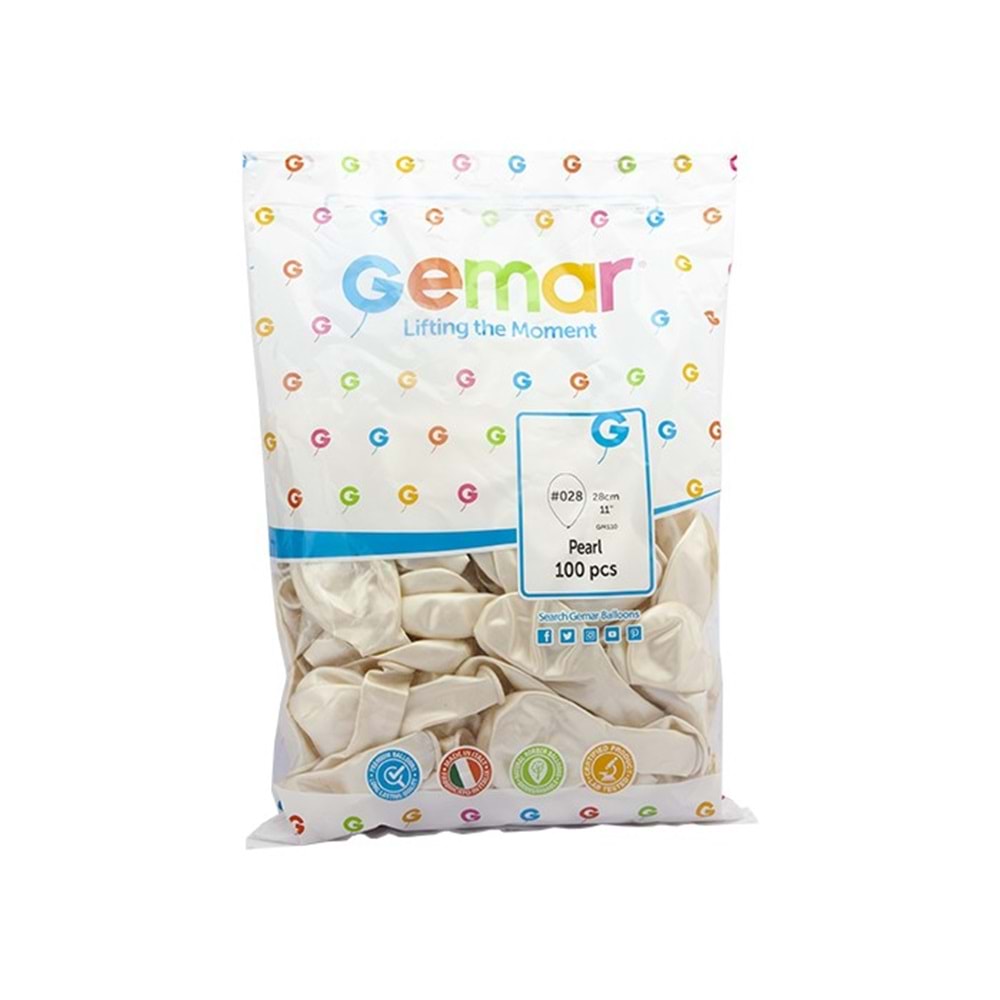 GEMAR GM110 METALİK BALON 100LÜ BEYAZ
