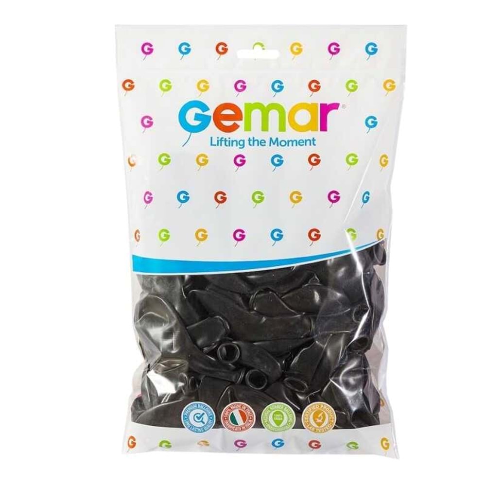 GEMAR GM110 METALİK BALON 100LÜ SİYAH