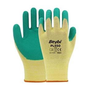 BEYBİ ÖRME CRINKLE NİTRİL ELDİVEN YEŞİL SARI NO:10