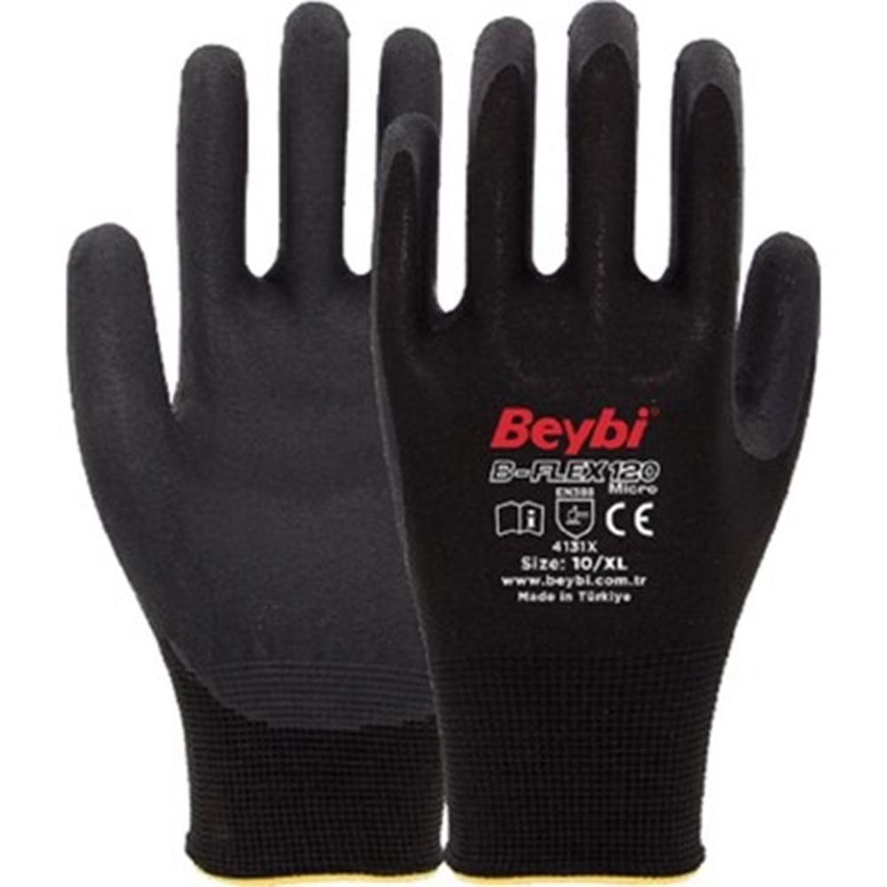 BEYBİ ELDİVEN NİTRİL LEGENT GRİ SİYAH
